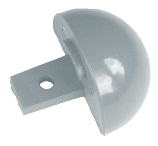 End Cap, Silver-Gray, 2 x 1-1/16In