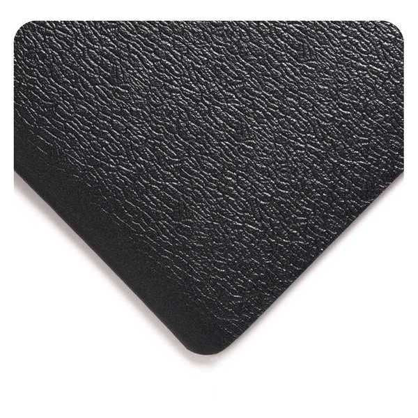 Deluxe Soft Step, Black, 5 ft. L x 3 ft. W, PVC Blown Sponge, Pebble Surface Pattern, 5/8