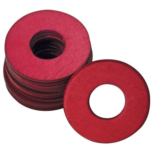 Grease Fitting Washer, 1/8 In., Red, PK25