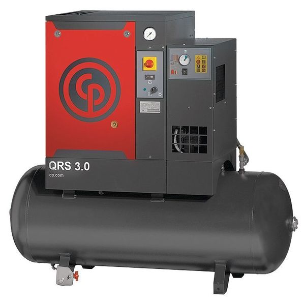 Rotary Screw AirComp, Dryer, 3 HP, 60 gal.