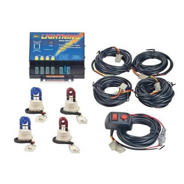 Strobe Kit, Blue/Red, Wolo-Lightning