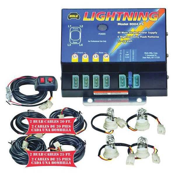 Strobe Kit, 2Clear/2Amber Bulbs, Lightning