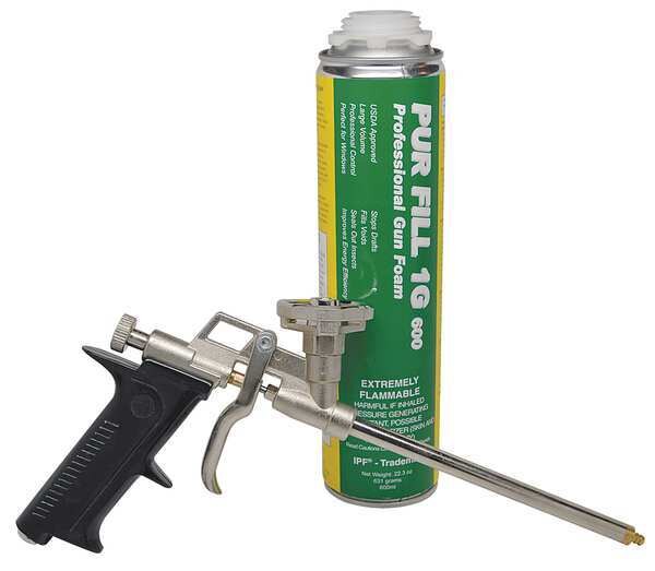 Window and Door Spray Foam Sealant Kit, Kit, Can with Straw, Yellow, 1 Component