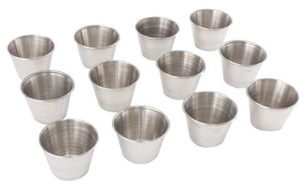 Sauce Cup, 2-1/2 oz, Stainless Steel, PK12