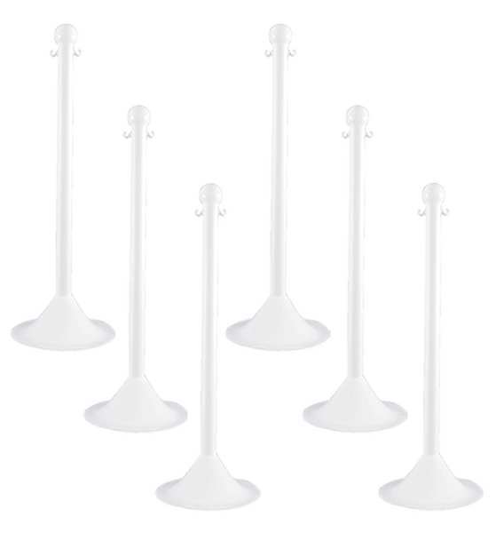 Light Duty Stanchion, 41 In. H, White, PK6