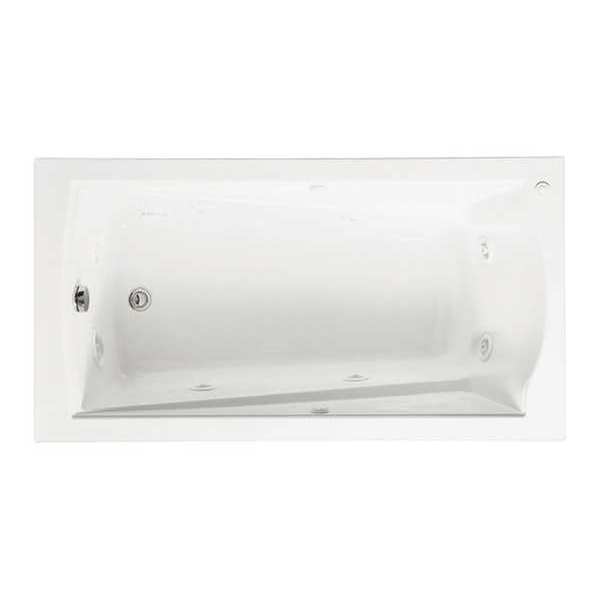Deep Soak Whirlpool Bathtub, Lh, White