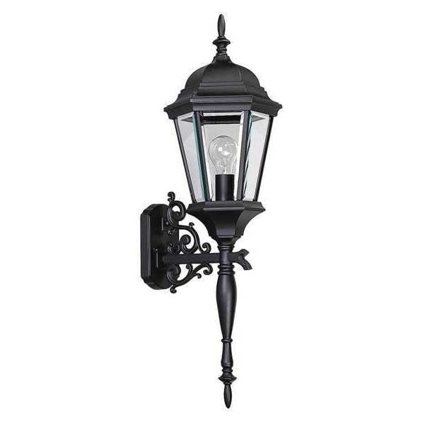 Welbourne 1-Light XL Wall Lantern, 100 W, Textured Black