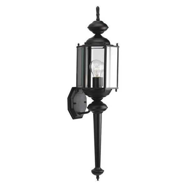 BrassGUARD 1-Light Wall Lantern, 100W, Black