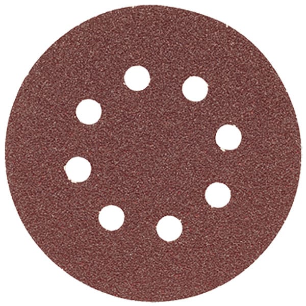 5In Sanding Disc 8-Hole Red 80 Grit, PK5