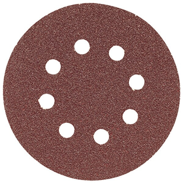 5In Sanding Disc 8-Hole Red 180 Grit, PK5