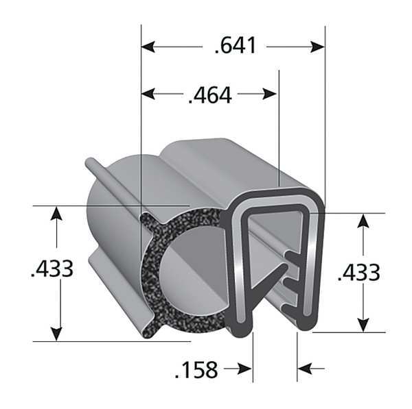 Black Vinyl Seal 25 ft. L, 0.641