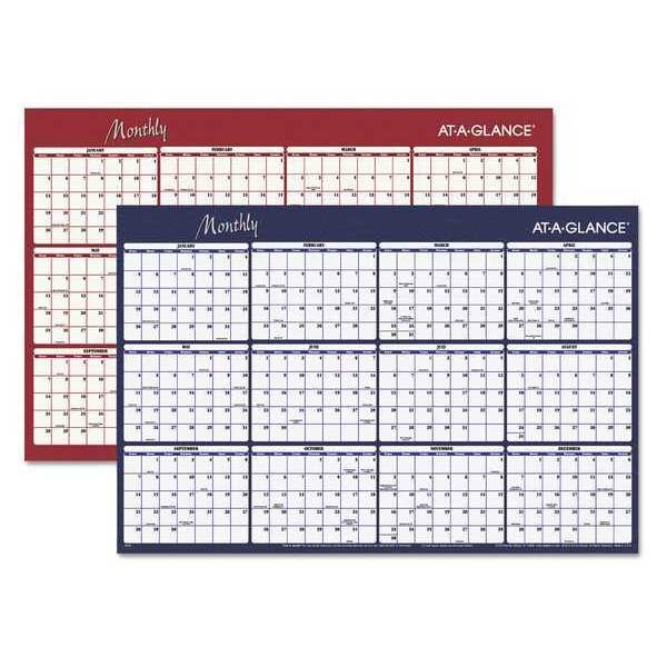 Horizontal Erasable Wall Calendar, 32