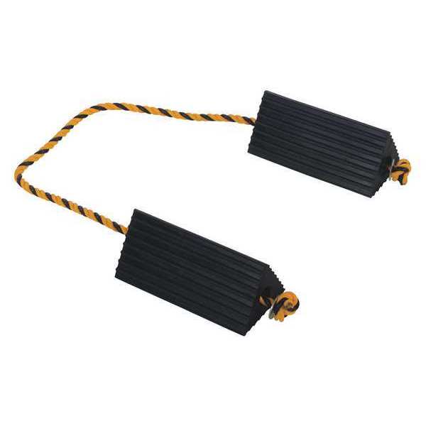 Rubber Airline Wheel Chock, Rope, 5 x 10