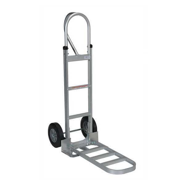 Silver P-Handle Hand Truck Hard Rubber Wheels
