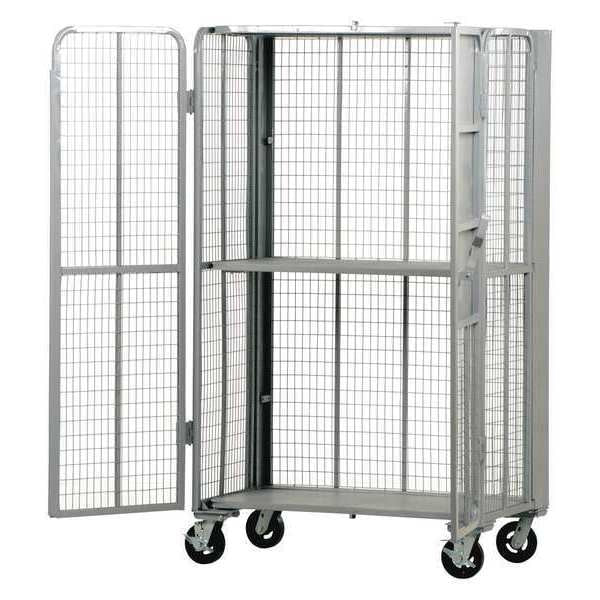 Folding Security Truck, 2000 lb. 2000 lb Capacity, 44 W x 27 L x 76.5 H, 2 Shelves