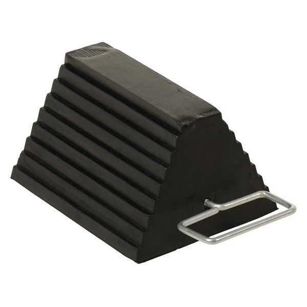 Rubber Wheel Chock-Steel Handle, 9.25x6x8