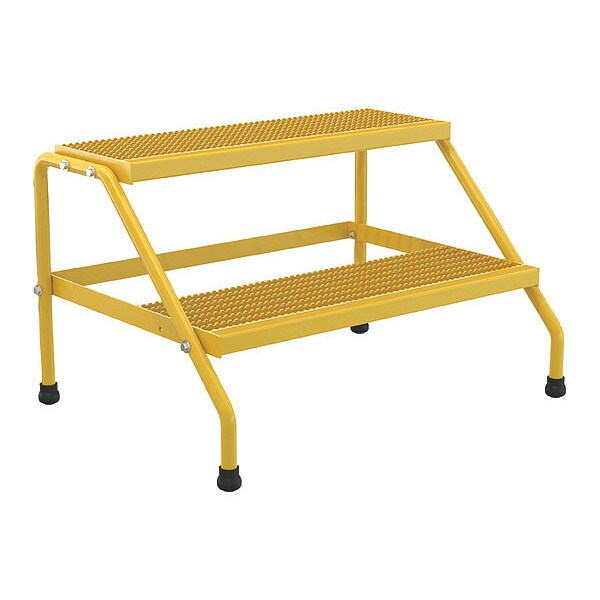 2 Steps, Aluminum Step Stand, 500 lb. Load Capacity, Yellow