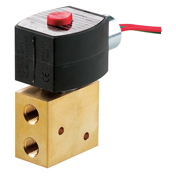 24V DC Brass Solenoid Valve, Universal, 1/4 in Pipe Size