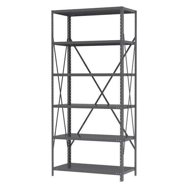 Steel Bin Shelving Kit, 11 Shelves, Gray/Yellow