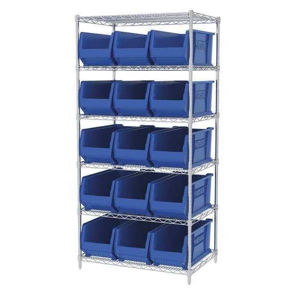 Wire Shelving, 8 Shelves, Silver/Red