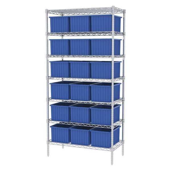 Wire Shelving, 5 Shelves, Silver/Stone
