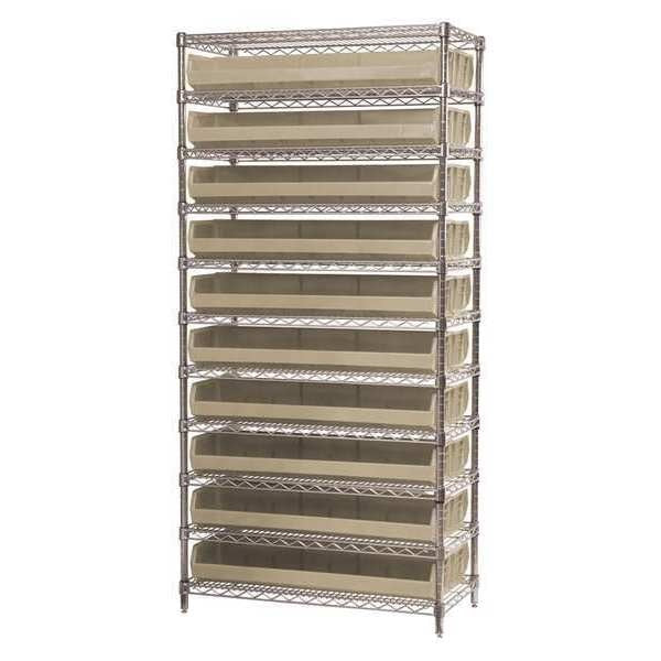 Wire Shelving, 11 Shelves, Silver/Blue