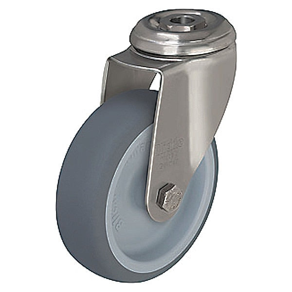 Kingpin Swivel Caster, Therm Rubber, 4 in, 242 lb