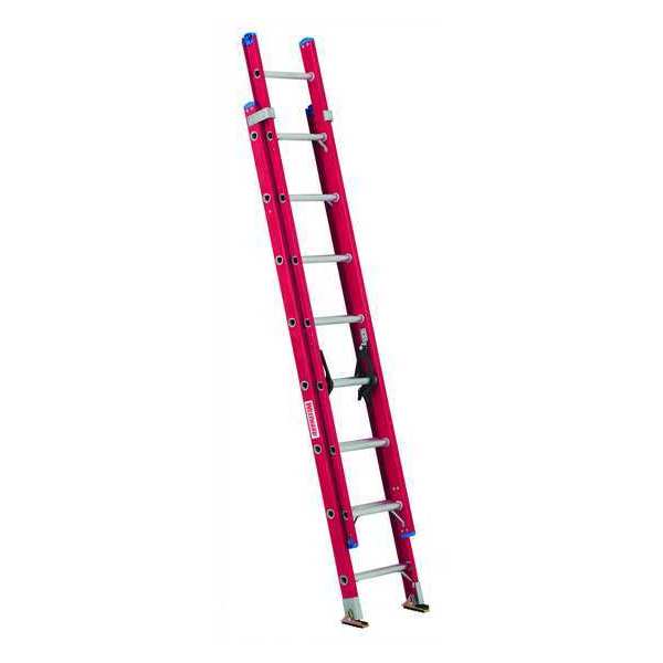 Fiberglass Extension Ladder, 300 lb Load Capacity