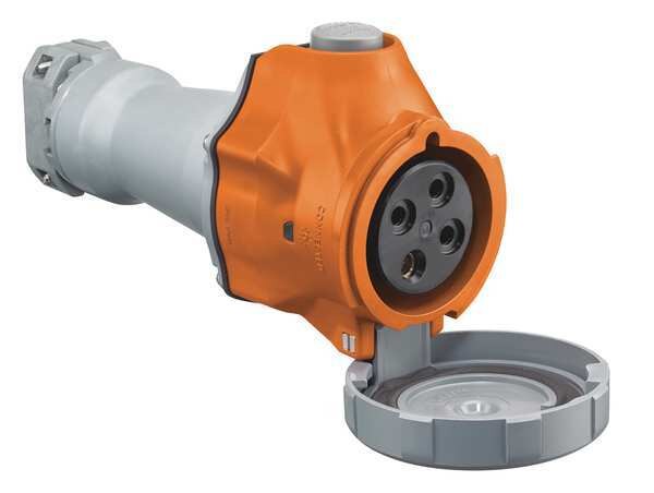Pin and Sleeve Connector, 30A, 2 HP, Orange