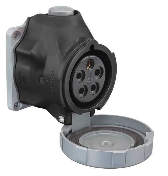 Pin and Sleeve Receptacle, 347/600VAC, Blk