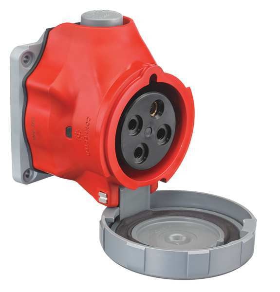 Pin and Sleeve Receptacle, 30A, Red, 480VAC