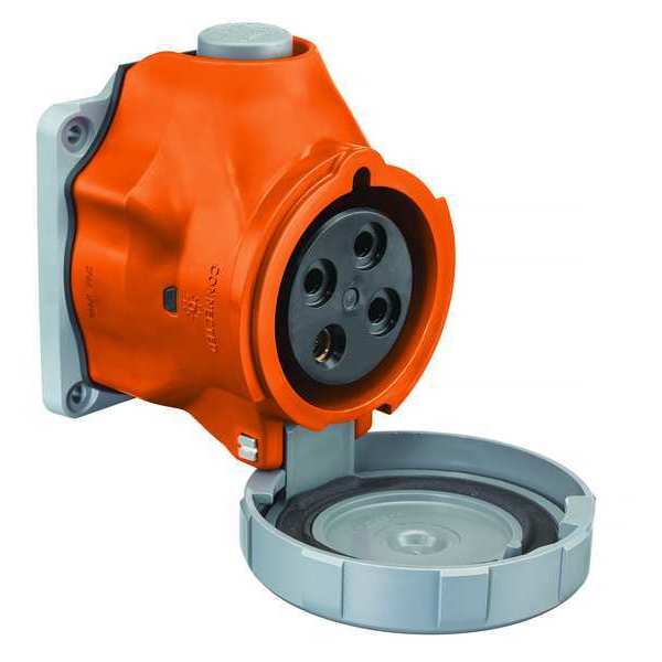Pin and Sleeve Receptacle, 30A, 2HP, Orange