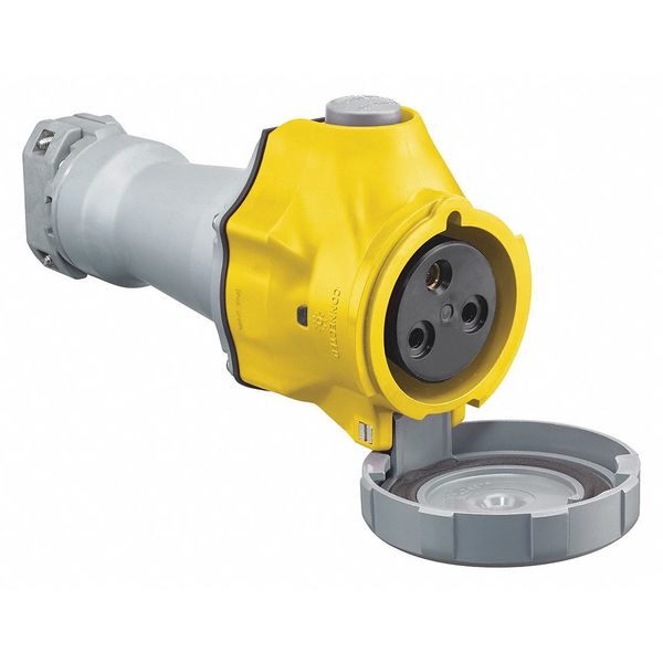 Pin and Sleeve Connector, 32A, 2 HP, Yellow