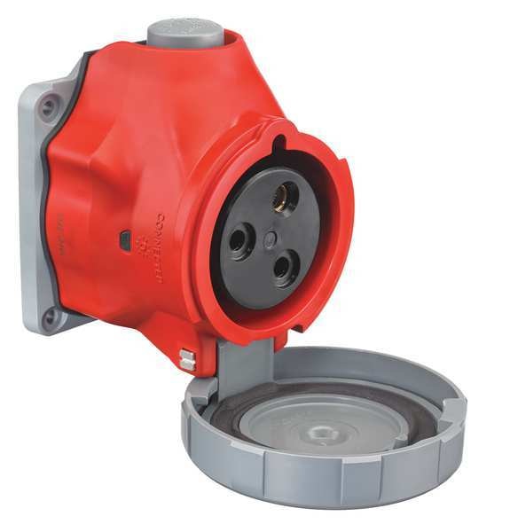 Pin and Sleeve Receptacle, 480VAC, Red