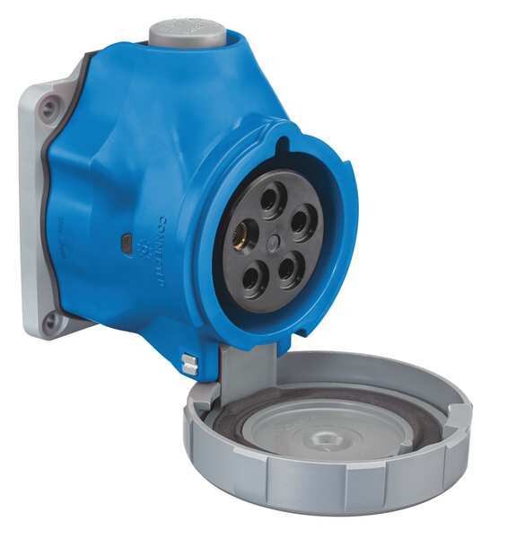 Pin and Sleeve Receptacle, 30A, 10 HP, Blue