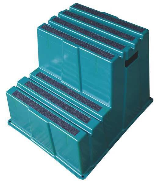 2 Steps, Plastic Step Stand, 500 lb. Load Capacity, Green
