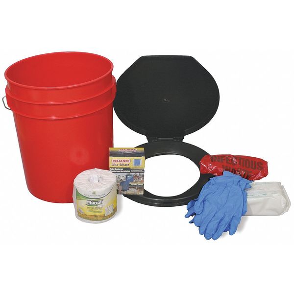 Emergency Toilet Kit, Plastic Case, 4 Person