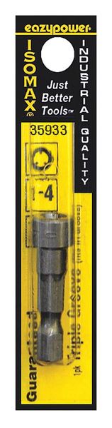 Triple Groove Security Bit, SAE, 1/4