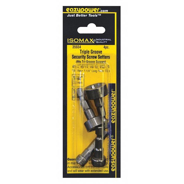 4 Piece Screwdriver Bit Set, 1/4