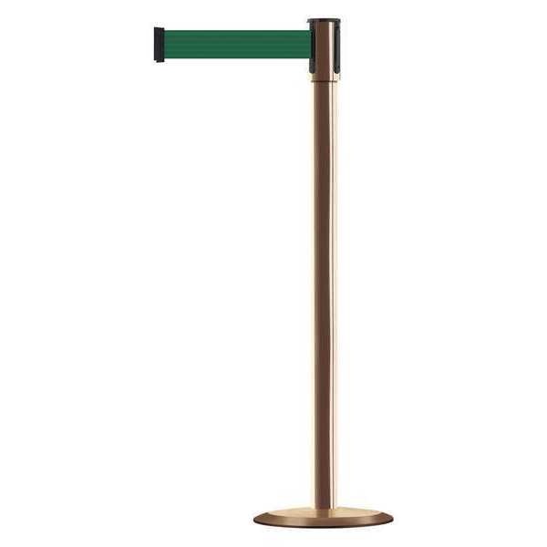 Slimline Post, Dark Green, Polished Brass