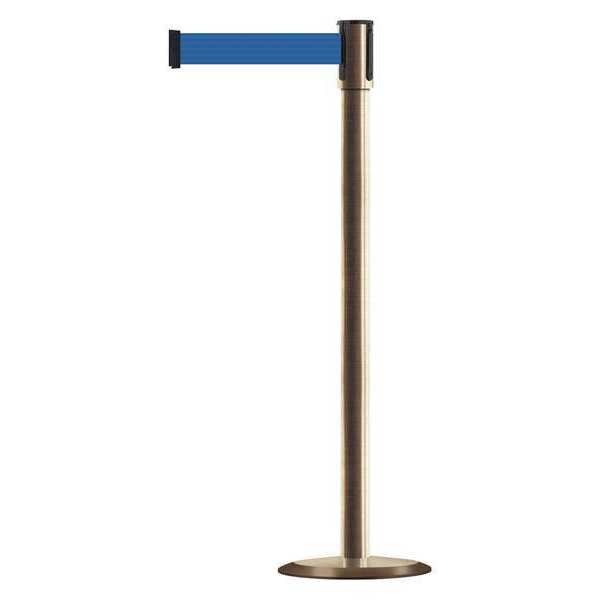 Slimline Post, Blue, Satin Brass