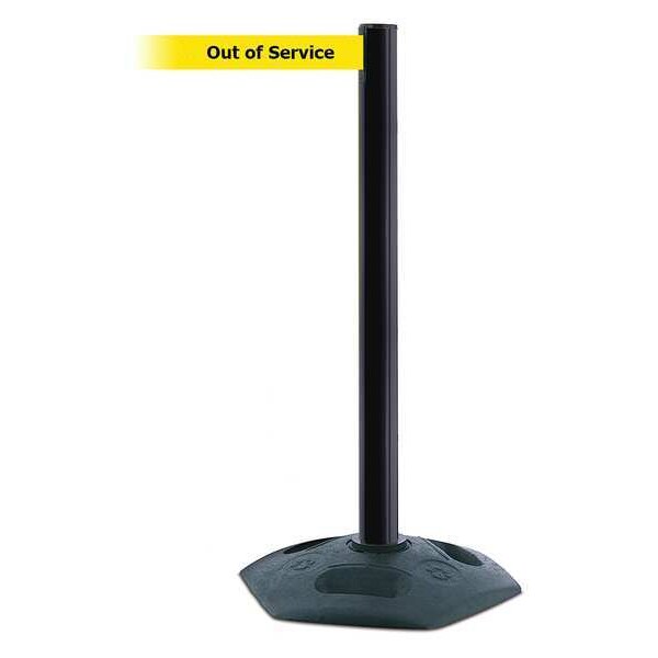 Barrier Post w/Belt, Yellow w/Black Text
