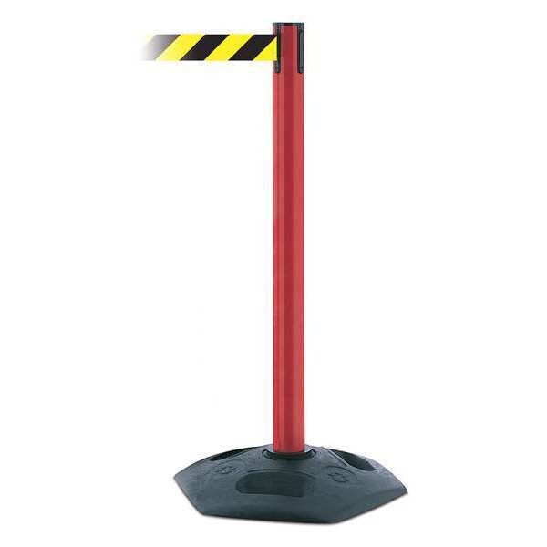 Barrier Post with Belt, Yellow/Black