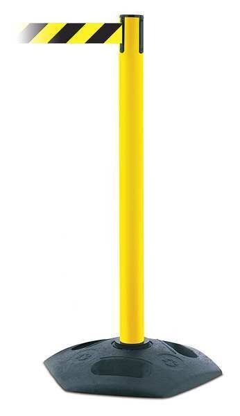 Barrier Post with Belt, Yellow/Black