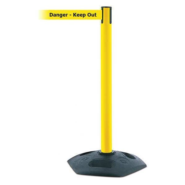 Barrier Post w/Belt, Yellow w/Black Text