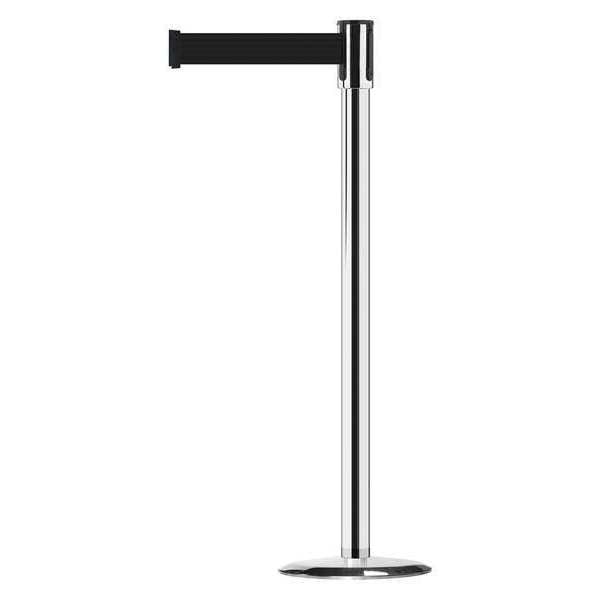 Slimline Post, Black, Polished Chrome