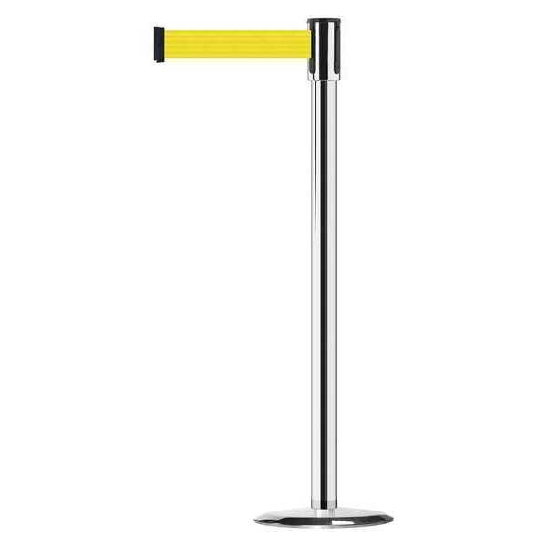 Slimline Post, Yellow, Polished Chrome