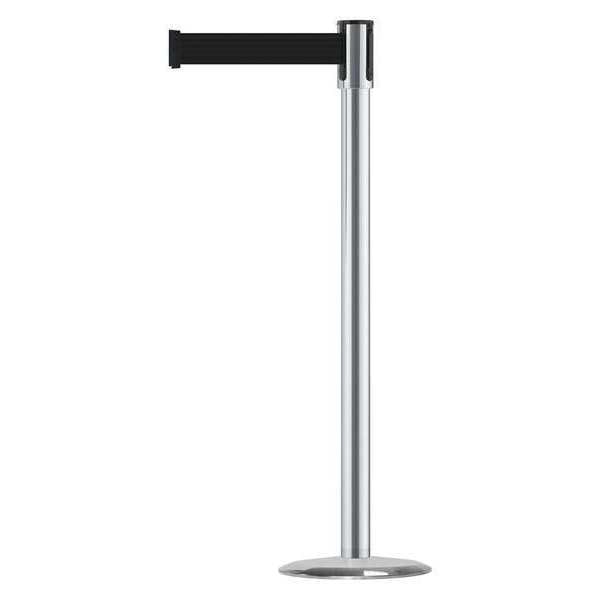 Slimline Post, Black, Satin Chrome