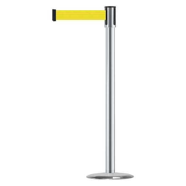 Slimline Post, Yellow, Satin Chrome