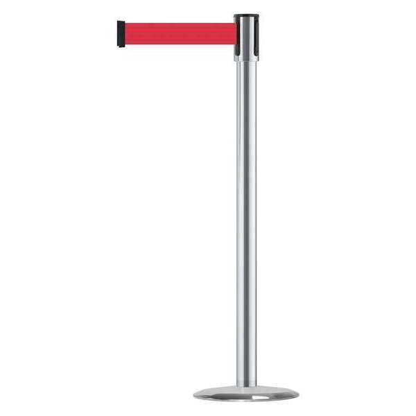 Slimline Post, Red, Satin Chrome
